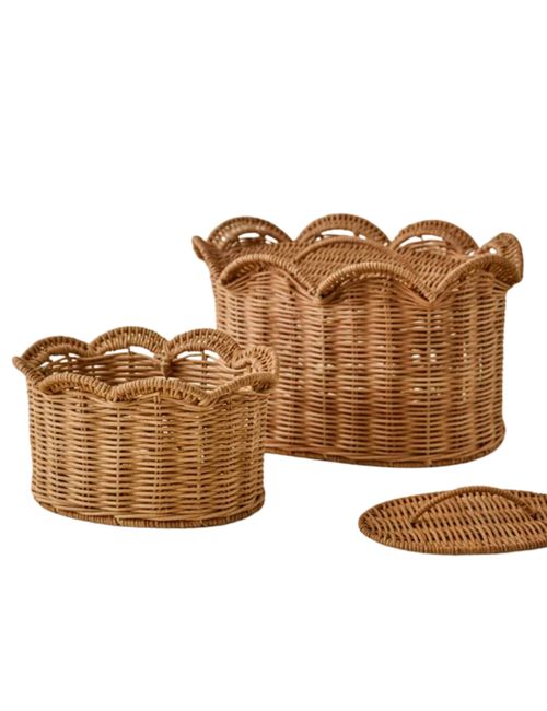 Lauren Scalloped Woven Kanister