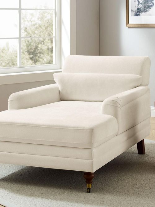 Gepolsterte Chaiselongue aus massivem Holz