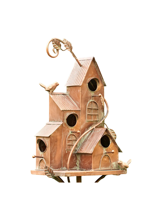 Großes kupferfarbenes Multi-Vogelhaus