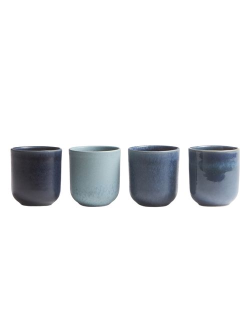 4er-Pack Steinzeugbecher