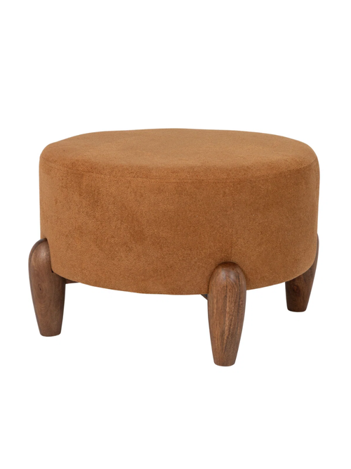 Strukturierter Ottoman aus Terrakotta-Bouclé