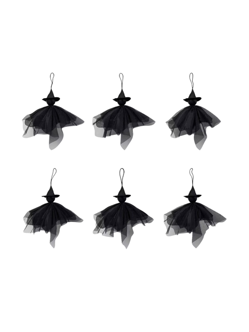 6-teiliges Hexen-Deko-Akzent-Set, Schwarz