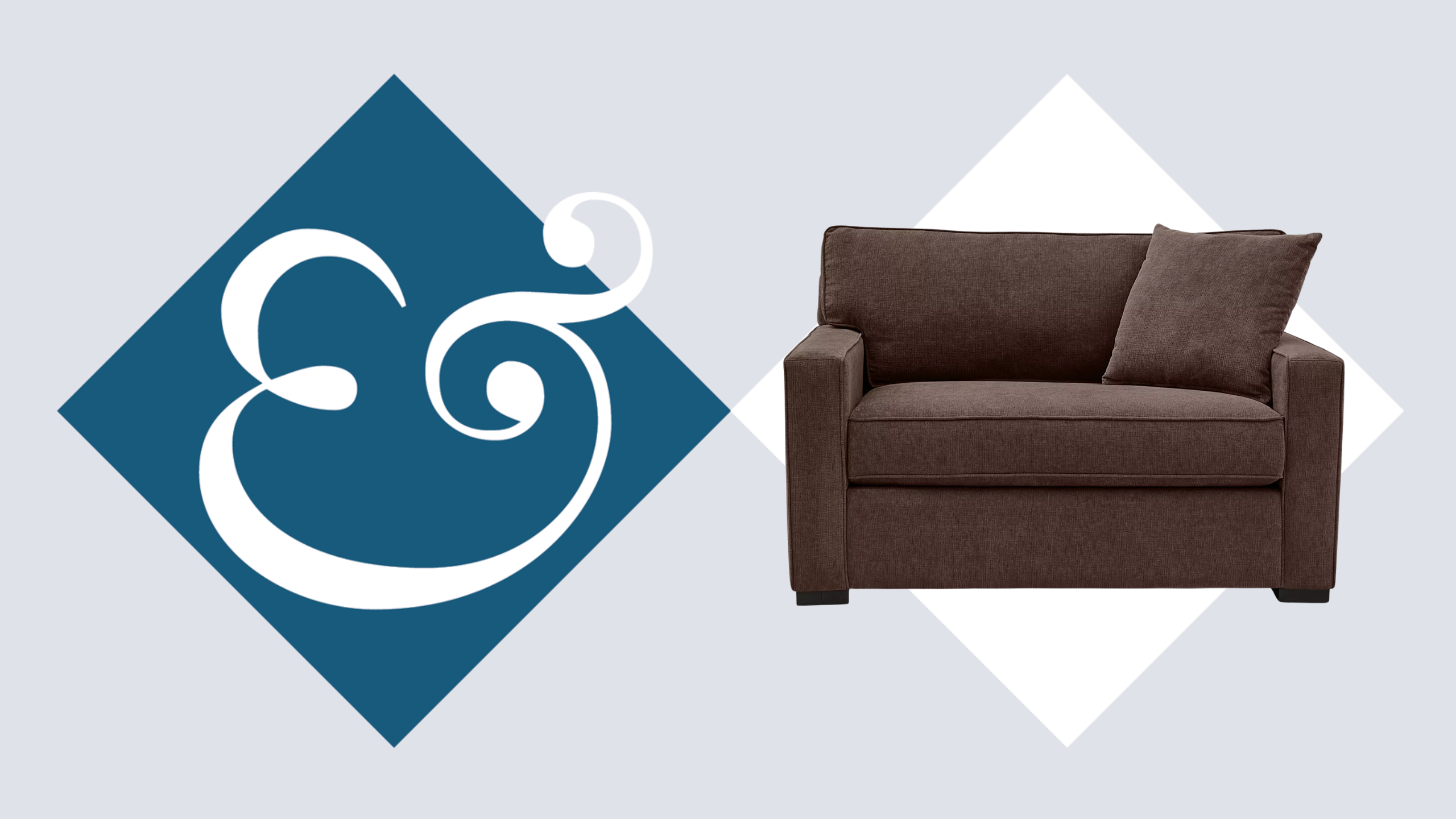 Schokoladenbrauner Macy's „Stuhl-Bett“; abgebildet auf einem karierten Homes & Hintergrund des Gartenlogos