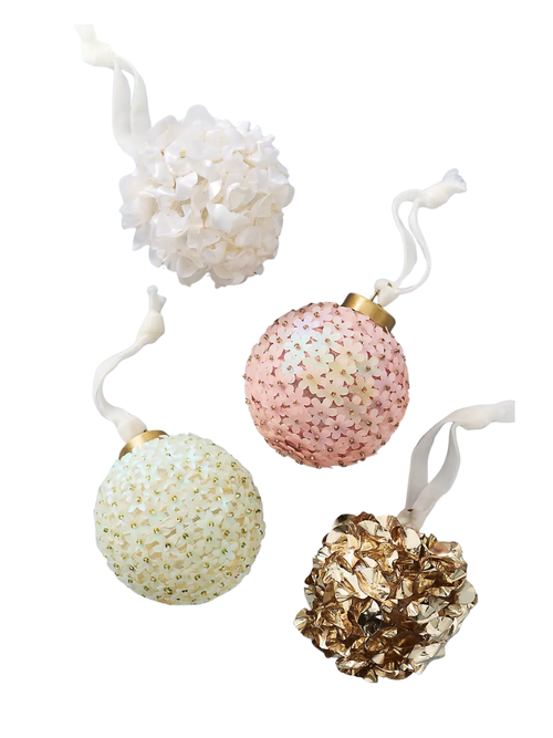 Verzierte Kugelornamente, 4er-Set