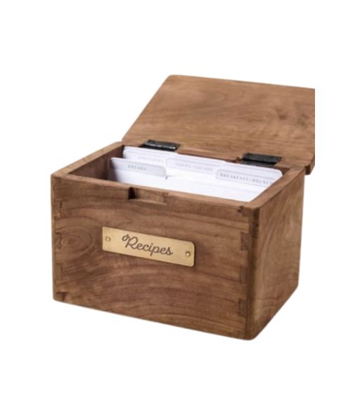 Rezeptbox aus antikem Holz