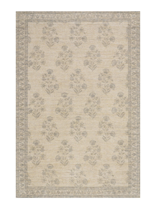 Strukturierter Blumen- und Paisley-Teppich Sylv