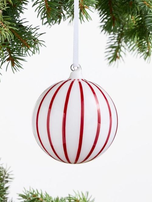 Rot-weißer Kugel-Weihnachtsbaumschmuck