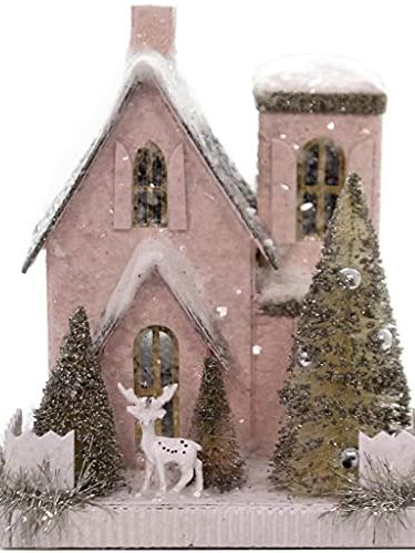 Cody Foster Petite Pink Weihnachtsmantel-Dorfhaus