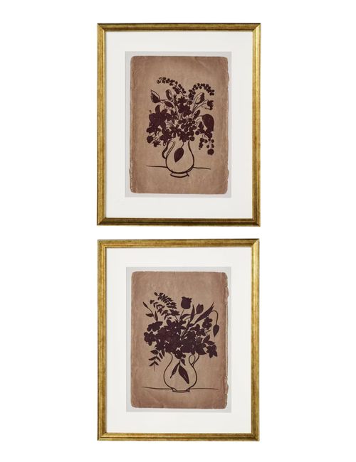 Set mit 2 floralen Strichzeichnungen – Threshold™, entworfen mit Studio McGee