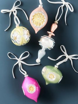 Verpackte milchige Vintage-Ornamente, 5er-Set