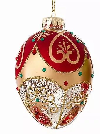 Juwelenbesetztes mundgeblasenes Glasornament