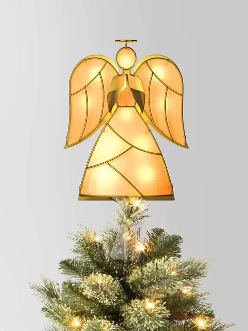 Weihnachtsbaumspitze mit leuchtendem Engel