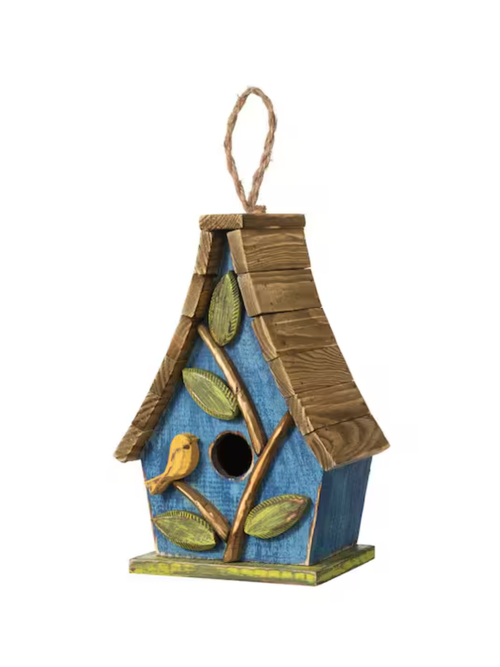 Vogelhaus aus massivem Holz im Used-Look 