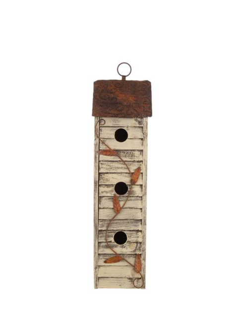 Vogelhaus aus massivem Holz im Used-Look