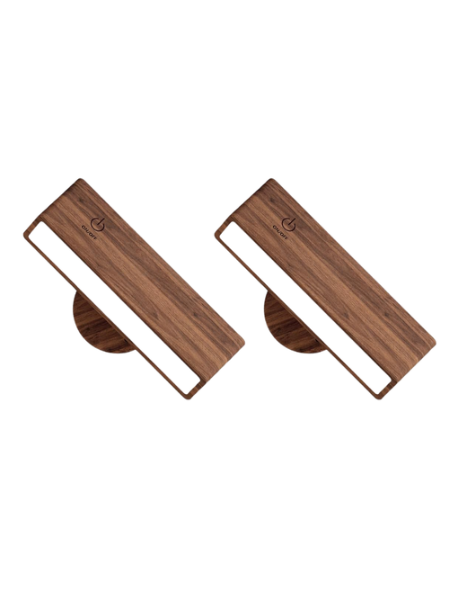 Holz-Lesewandleuchten zum Aufkleben, 2er-Set