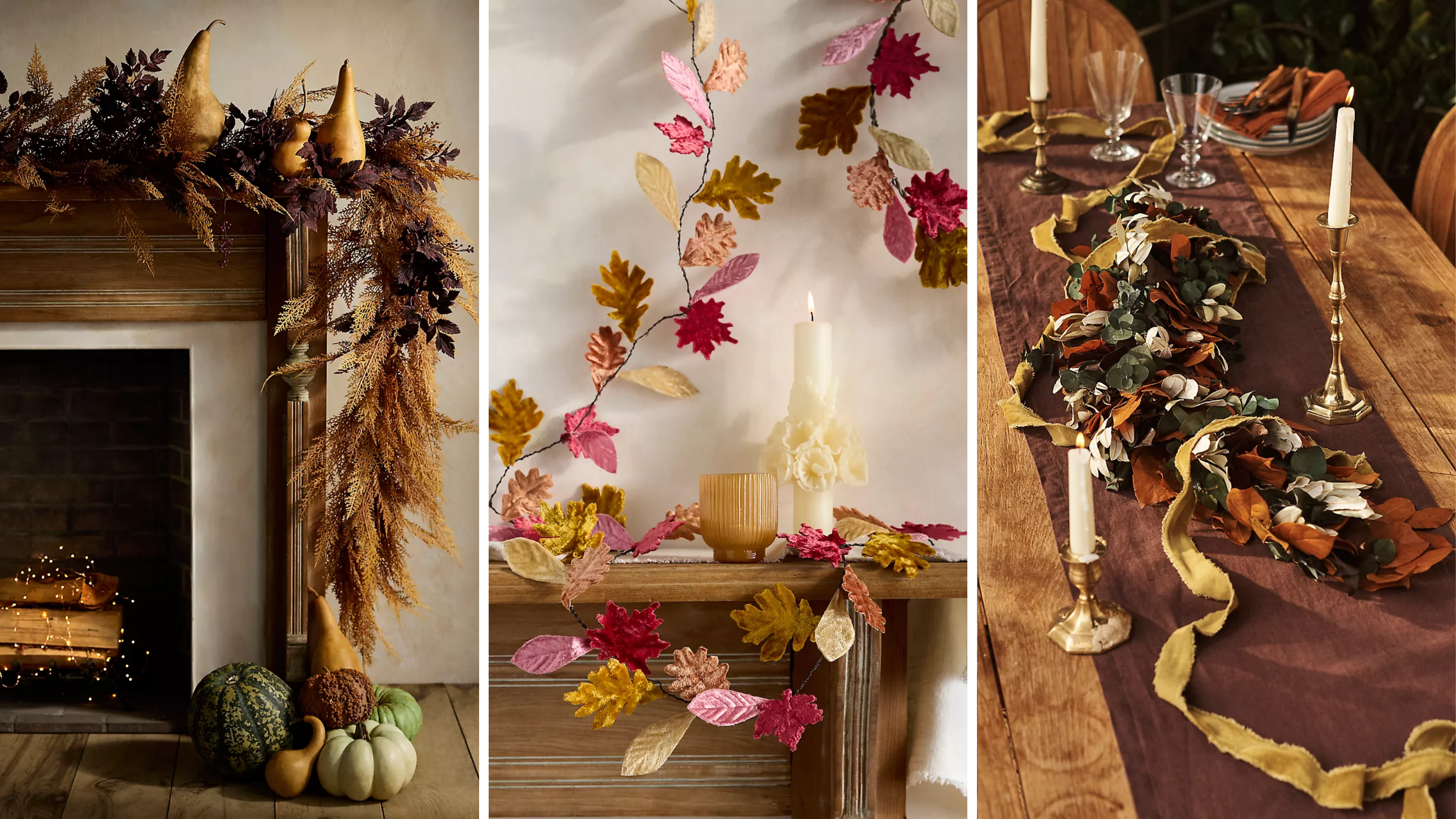 Bilder von herbstlich inspirierten Girlanden im ganzen Haus 