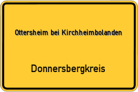 Ortsschild von Ottersheim bei Kirchheimbolanden