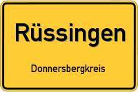 Ortsschild von Rüssingen