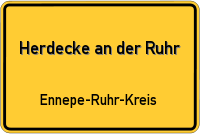 Ortsschild von Herdecke an der Ruhr