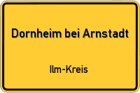 Ortsschild von Dornheim bei Arnstadt