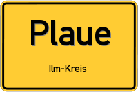 Ortsschild von Plaue