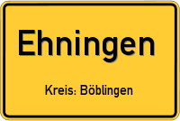 Ortsschild von Ehningen (Kreis Böblingen)