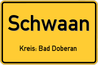 Ortsschild von Schwaan