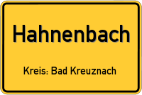 Ortsschild von Hahnenbach