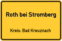 Ortsschild von Roth bei Stromberg