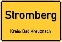 Schild Stromberg, Hunsrück Kreis: Bad Kreuznach