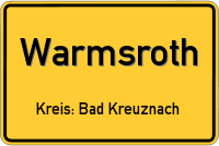 Ortsschild von Warmsroth