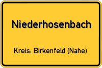 Ortsschild von Niederhosenbach