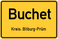 Ortsschild von Buchet, Eifel