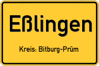 Ortsschild von Eßlingen, Eifel