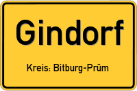 Ortsschild von Gindorf, Eifel