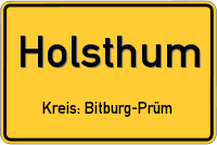 Ortsschild von Holsthum