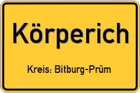 Ortsschild von Körperich, Eifel