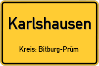 Ortsschild von Karlshausen