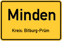 Ortsschild von Minden, Sauer