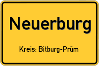 Ortsschild von Neuerburg, Eifel