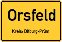 Ortsschild von Orsfeld