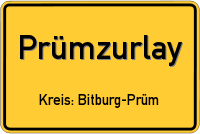 Ortsschild von Prümzurlay