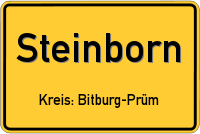 Ortsschild von Steinborn, Eifel