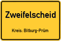 Ortsschild von Zweifelscheid