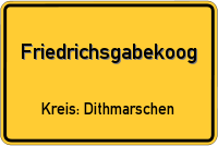 Ortsschild von Friedrichsgabekoog