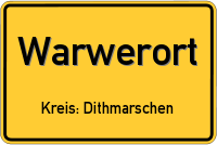 Ortsschild von Warwerort