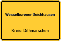 Ortsschild von Wesselburener Deichhausen