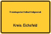 Ortsschild von Freienhagen bei Heilbad Heiligenstadt