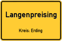 Ortsschild von Langenpreising