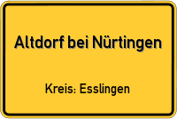 Ortsschild von Altdorf bei Nürtingen